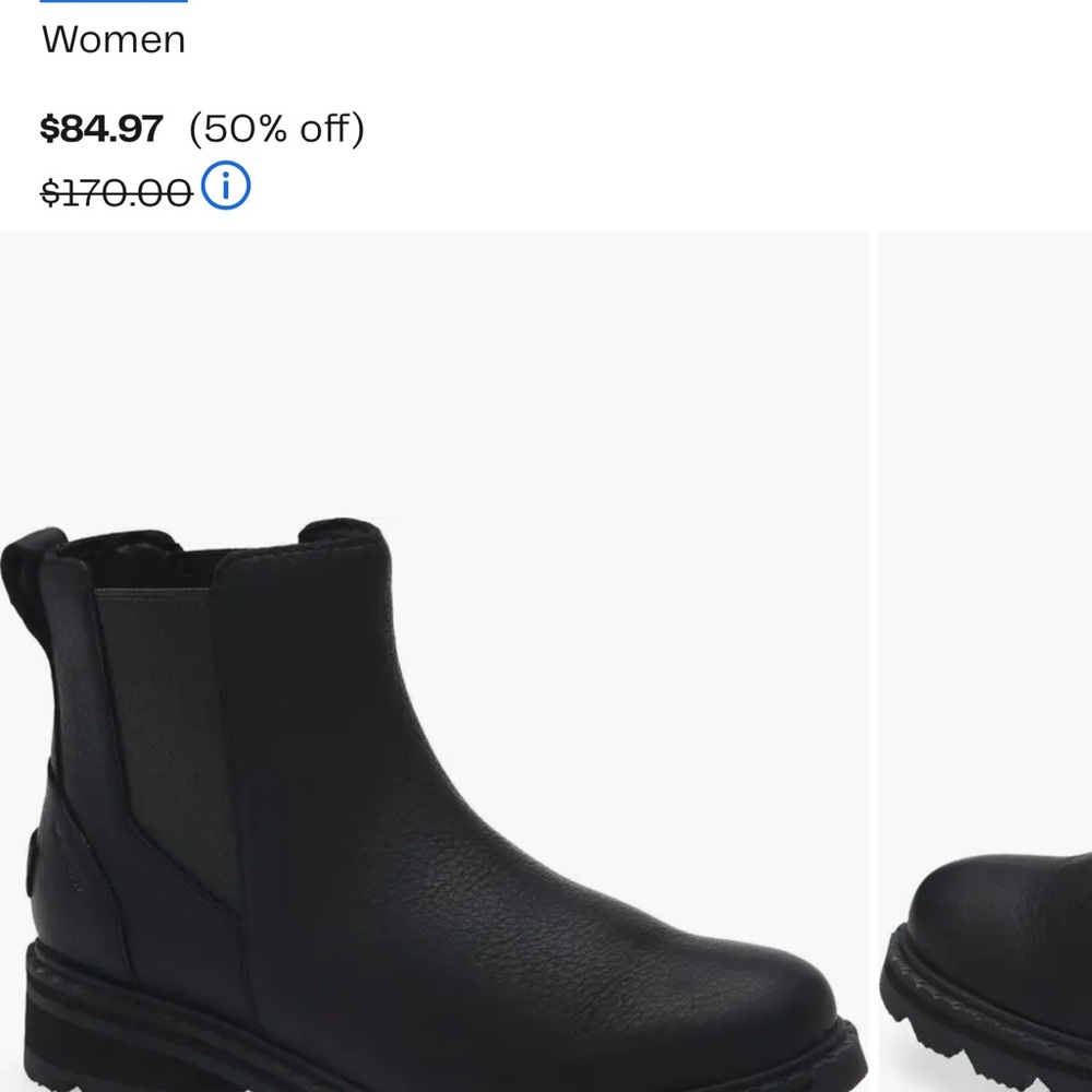 Sorel Black Leather waterproof Chelsea boots